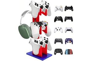 wigmoa LO-L 【3 Tier】 Game Controller Holder Headset Stand 3 Tier Controller Holder and Headset Stand Compatible for PS4 PS5 X
