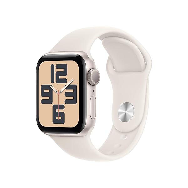 APPLE WATCH SE (2ND GEN) [GPS 40MM] SMARTWATCH WITH STARLIGHT ALUMINUM CASE WITH STARLIGHT SPORT BAND S/M. FITNESS & SLEEP TRACKER, CRASH DETECTION, HEART RATE MONITOR