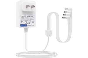 LOJIRAZ 4.5V Power Adapter Compatible with Lemax Lighted Accessory AC DC Power Adapter for Christmas Halloween Village Lights Micro Lighting Building Decor (White,4 Output, Bend)