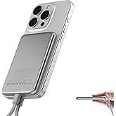 for Magsafe Portable Charger, Magnetic Power Bank 0.3" Ultra Slim 5000mAh Wireless powerbank with Type-C Cable 20W PD Fast Charging Battery Pack, Phone Charger for iPhone 17/16/15/14 all Series Silver