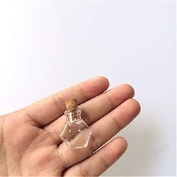 TAI DIAN Mini Hexagon Glass Bottles Pendants Small