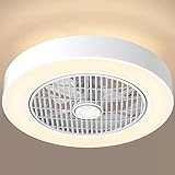QUMFIXPU Enclosed Ceiling Fan with Lights Low