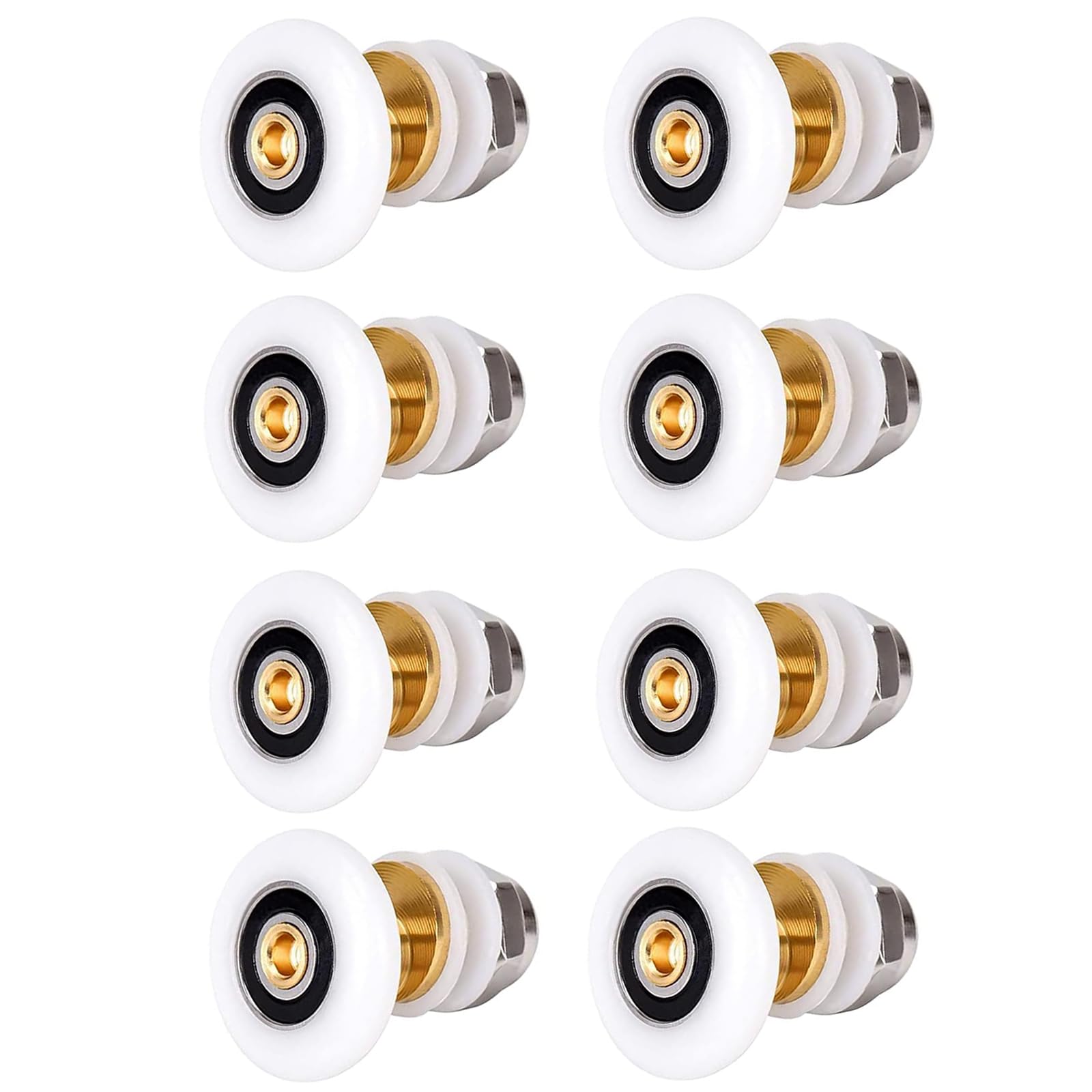 8PCS Shower Door Rollers Runners Wheels，27mm Sliding Shower Doors Wheels, Replacement Part Bathroom Glass Door, Shower Parts Runner Sliding Shower Door Roller Wheel
