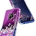 Galaxy S9 Case w/[Full Coverage Screen Protector HD Clear], NageBee Glitter Liquid Quicksand Waterfall Floating Flowing Sparkle Shiny Bling Diamond Girls Cute Case -Purple/Blue