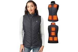 GOTOBI Women's Heated Vest with 16000mAh 7.4V Battery,9 Heating Zones, 4-in-1 Intelligent Switch with Light-Off