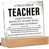 Gift for Teachers, Teacher Appreciation Gifts, Best Teacher Gifts, Retirement Christmas Birthday Gifts for Teachers Acrylic Desk Plaque Sign School Office Decor 4 x 4 Inches