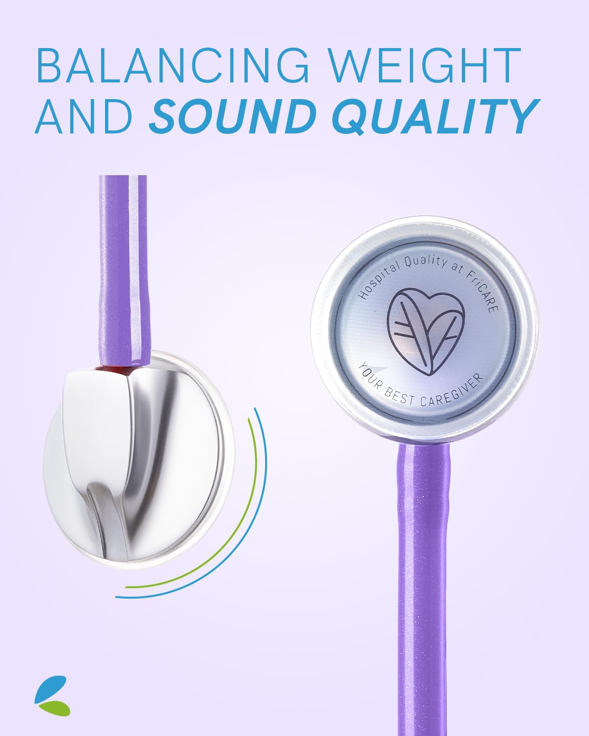 FriCARE Single Head Stethoscope, Ideal for Blood Pressure Monitoring, FSA or HSA Eligible, Gift for Nursing School Students, Nurses, Medical & Home, 30 inch, Purple