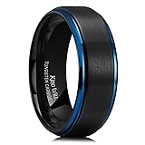King Will 8mm Two Tone Mens Wedding Rings Black