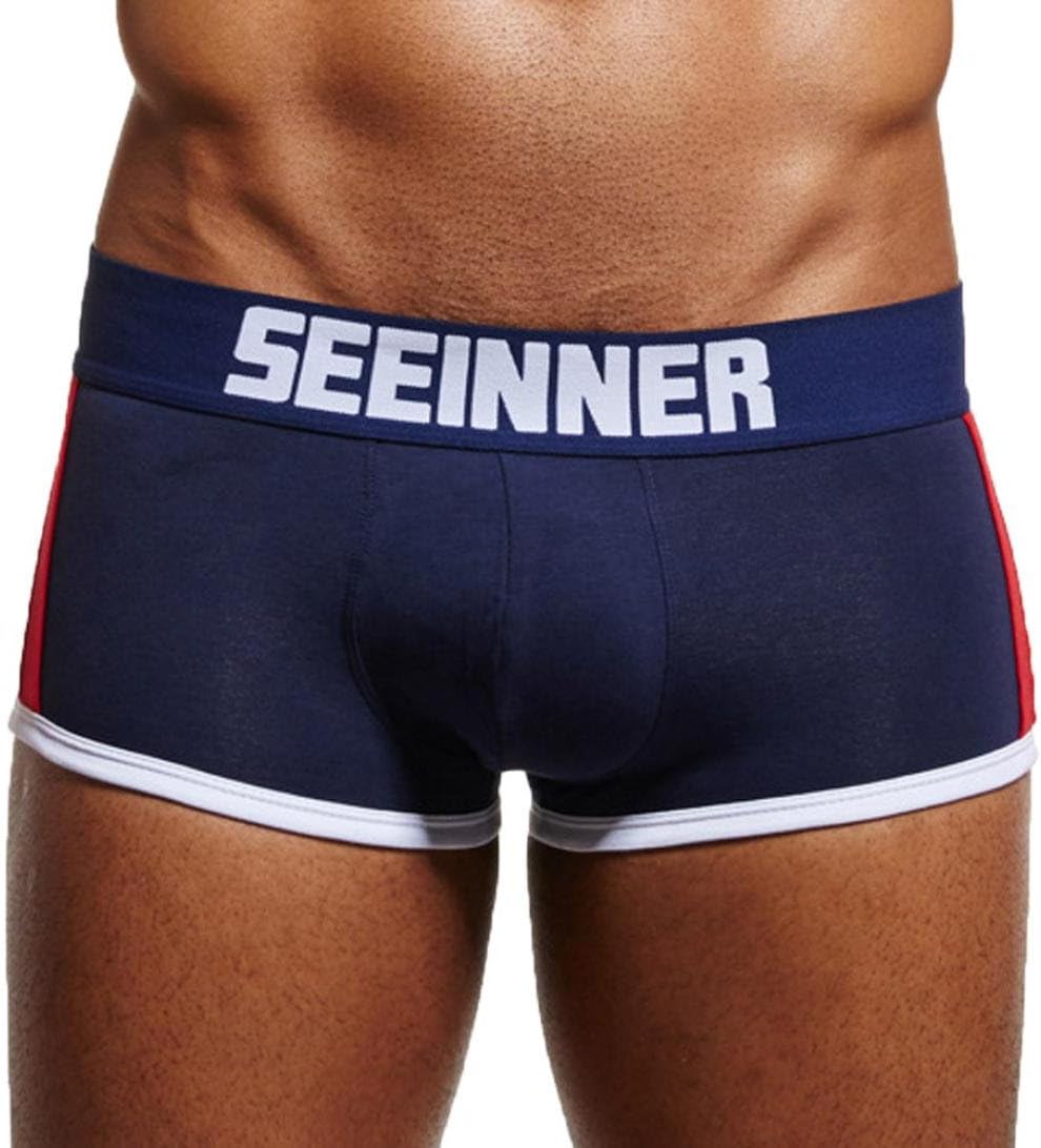 Hmeng Mens Sexy Underwear Soft Cotton Boxers Briefs Underpants Bulge Enhancer Pouch Shorts with Cup