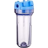Pentair Pentek 150072 Standard Clear Filter Housing, 3/4" NPT, Fits 10" x 2.5" Cartridges, NSF Certified, 125 PSI, with Mounting Bracket