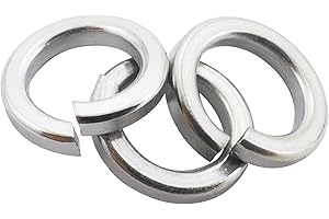 Fajoeda M10 Split Lock Washer,50PCS 304 Stainless Steel(18-8) Spring Lock Washers for Bolts Nuts and Screws,Silver