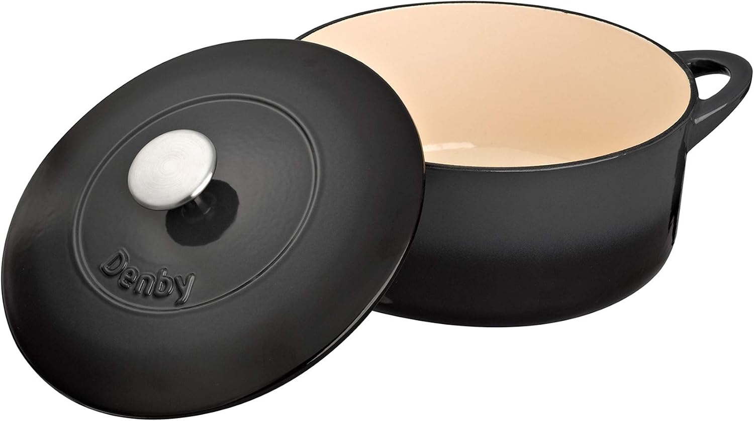 Denby, Halo Black Cast Iron Casserole Dish, 4.05L Capacity Dutch Oven, Oven Safe Pot, Suitable For All Hob Types, Premium - Image 3