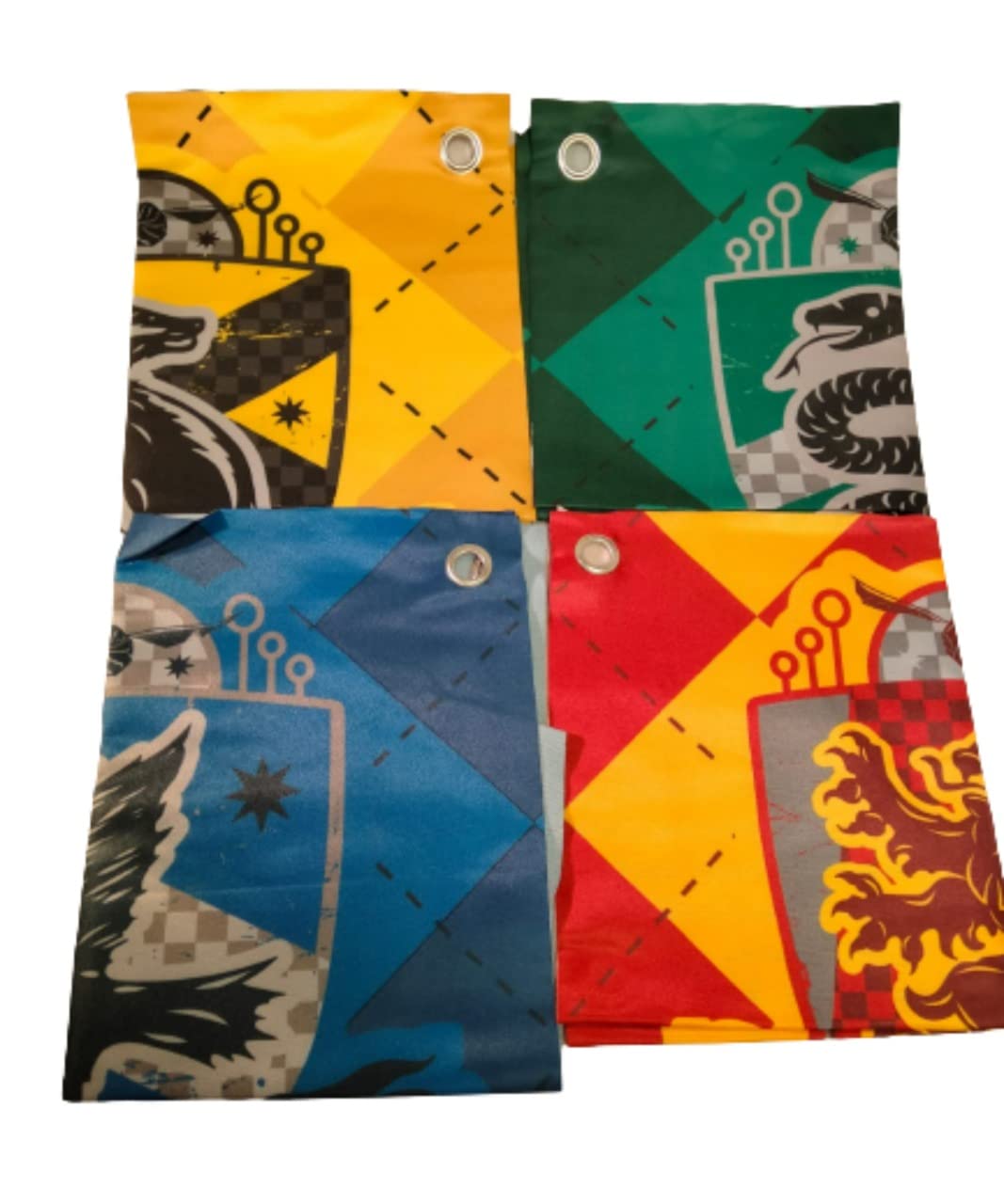 Harry Potter Hogwarts Crest Banner All Four House Wall Hanging Flag Banners Multi Medium