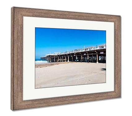 Amazon Com Ashley Framed Prints Cottages On Crystal Pier At