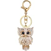 AMNGYOOK Mom Owl Keychains, Women Key Chains Owl Keychain for Women Crystal Key Ring For Bag Wallet Purse Handbags Cars Key