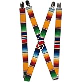 Buckle-Down unisex adults Buckle-down - Zarape Suspenders, Multicolor, One Size US