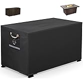 Gas Fire Pit Cover Rectangular 50,52 Inch - Never fades&100%Waterproof,600D Heavy-duty Outdoor Fire Table Cover Rectangle - 52 x 34 x 24 Inch-fireplace cover black