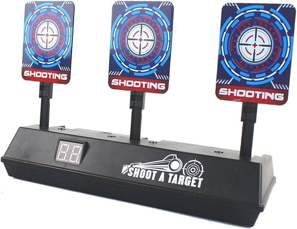 BEYOND MS Electronic Digital Target for Nerf Guns N-Strike Elite/Mega/Rival Series - Auto-Reset Intelligent Light Sound Effect Scoring Targets Toys for Boys and Girls
