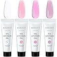Makartt Poly Nail Gel Set - 4 Colors, Strong Builder for Extension Overlay Strengthener 3D Diy, Multifunctional, Long-lasting for Nails French Manicures Home Salon Clear and 3 Pink Shades