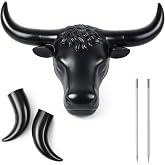Crowye Full Size Roping Steer Head Dummy 20 Inch Horn Spread with Detachable Horns Aluminum Rods Hay Bale Practice Trainer for Adult Teen Rodeo Team Ropers Western Riding Gifts