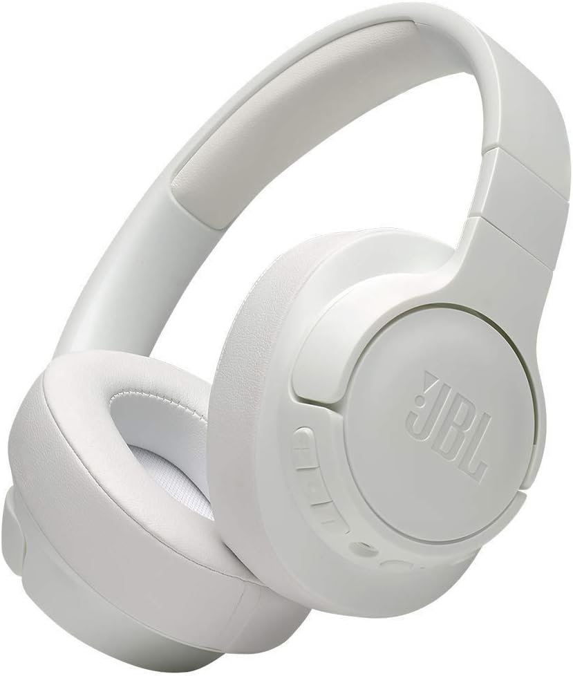 JBL Tune 750BTNC, Over Ear Active Noise Cancellation Headphones with Mic, 40mm Dynamic Drivers, JBL Pure Bass, Dual Pairing, AUX & Voice Assistant Support for Mobile Phones (White)