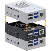 MaticBox4 Case for Raspberry Pi 4 &ndash; Low Profile, Stackable, Universally Mountable DIN Rail, Automation Friendly, Fan Support (Black)