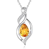 FANCIME Birthstone Necklace for Women Teardrop Necklace S925 Sterling Silver Infinity Love Birthday Gifts for Mom Women Girls, 16"+2" Inches