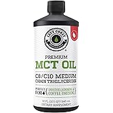 100% Coconut MCT Oil Liquid - MCT Oil C8 C10 for Sustained Mental Energy & Focus Support Great for Smoothies Salads Coffee & More - Palm Free Vegan Keto & Paleo Friendly 60+ Servings (32 Fl Oz)