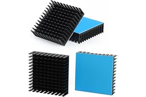 XUGERIP 4-Pack 40x40x20mm Black Aluminum Heatsinks with Thermal Adhesive Tape, Heat Sink Cooler for VRM, GPU, 3D Printer Stepper Motor, Router, LED