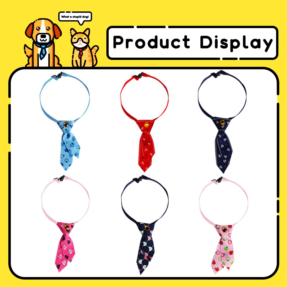 SW Lovely Adjustable Dog Puppy Collar Cat Bow Tie Pet Costume Necktie for Small Dogs Puppy Grooming Accessories, Free Size, 6 Patterns, Pink