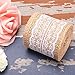 Z&S Groups Natural Burlap Ribbon with White Lace Trim Fabric Roll 6 PCS Burlap Roll for Rustic Wedding Decorations 2.3 inches Wide Ribbon for Crafts Burlap with Lace 78.7 Inches Each
