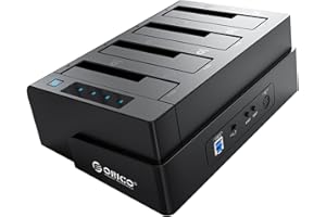 ORICO 4 Bay USB 3.0 SATA Hard Drive Docking Station, Docking Station Encloure for 2.5" and 3.5" Hard Drives, Support of Max. 