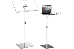 Ultra Clear Acrylic Pulpit Podium Stand | Modern Portable Pulpits for Churches Pastors Modern School Classroom Lecterns | Mus