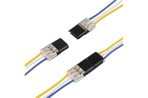 Brightfour Pluggable Low Voltage Wire Connectors, No Stripping 3 Wire Connectors, 3 Pins 2 Way Plug-in LED Wire Connectors for AWG 20-22