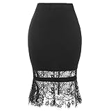 YOMXL Vintage Lace Skirt,Women's Classic High Waist