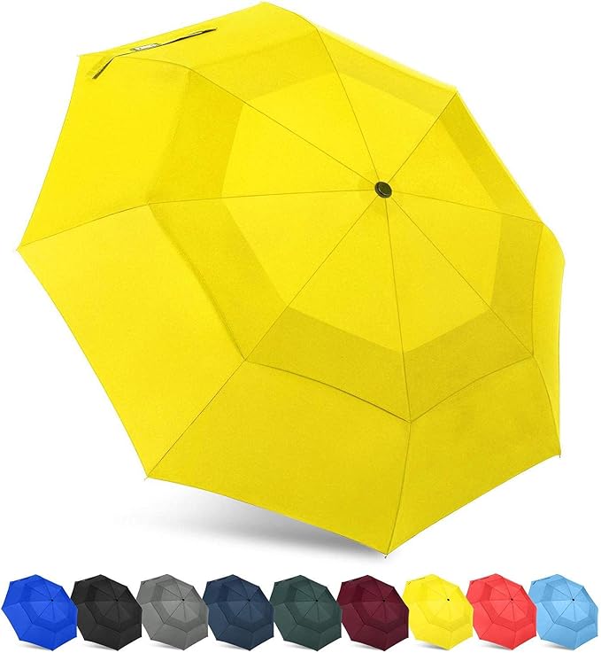 43inch Windproof Compact Folding Umbrella Travel Fiberglass Ribs Fabric