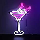 ENUOLI Cocktail Neon Sign Dimmable Drink Neon Signs Pink Bar Women Neon Signs for Wall LED Neon Lights Sign for Home Bar Cart Summer Beach Restaurant Man Cave Beer Cafe Bistro Club Party Decor Gift