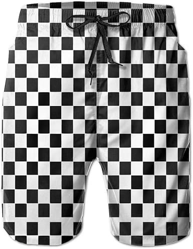 mens black and white swim trunks