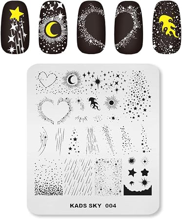 Amazon Kads スタンプネイルプレート 太陽 星 スタンピングネイルプレート ネイルステンシル ネイルアート用品 Sk004 Kads ネイルスタンパー ステンシル 通販