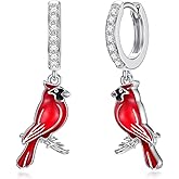 Red Cardinal/Blue Jay Bluebird Stud Earrings 925 Sterling Silver "Our Love Never Dies" Jewelry Gifts for Women Mom
