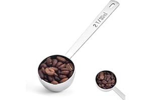 Lilybeam Long Handle Coffee Scoop: 18/8 Stainless Steel 2 Tablespoon 5.98 Inch Metal Measuring Spoon Tbsp Scoop for Coffee Be