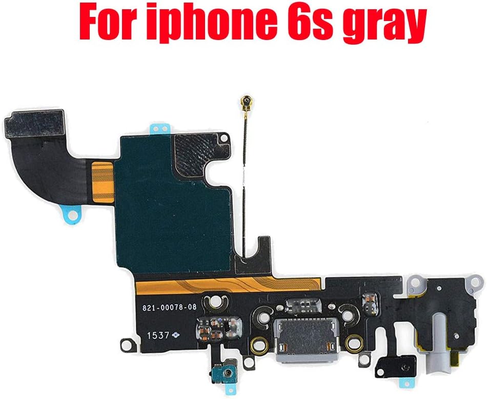 OEM Original USB Charging Port Dock Connector Flex Cable + Microphone + Headphone Audio Jack Replacement Part for iPhone 6s 4.7" Grey