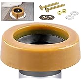 Extra Thick Toilet Wax Ring Kit with Flange and Bolts for Floor Outlet Toilets New Install or Re-seat, Fits 3-inch or 4-inch 