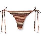 CALZEDONIA Woman's Golden Chevron Brazilian String Swimsuit Bottoms