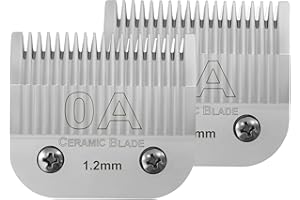 2 Packs 0A Detachable Replacement Ceramic Blades,Compatible with Andis/oster Classic 76/Star-Teq/Power-Teq/A5 Clipper,Cut Len