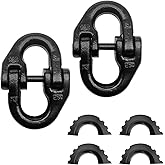 BHock Auto 2 Pack 1/2" Safety Chain Connector Link, Hammerlock Coupling Link with 12000 lbs Loading, Tow Chain Connector with G80 Alloy Steel (Black)