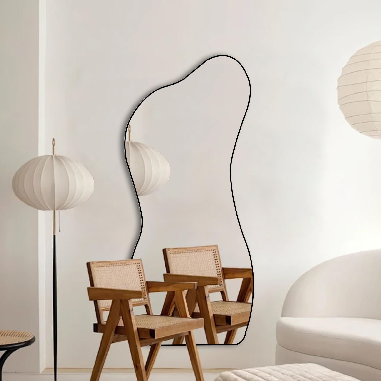 POZINO Irregular Mirror, Asymmetrical Wall Mirror, 47.2