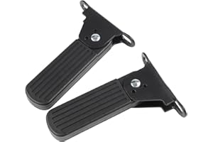 1 Pair Electric Bike Front Foot Pegs, Foldable Scooter Footrests with Non-Slip Rubber Pads, Thickened Steel Plate Pedal Suppo