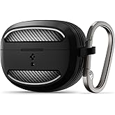 Spigen Rugged Armor Designed for Bose Ultra Open Earbuds (2024) Protective Case with Carabiner - Matte Black