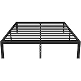 Upcanso 16 Inch Queen Bed Frame No Box Spring Required, Metal Platform Queen Size Bed Frames with 14 Inch Storage, 3,500 lbs Heavy Duty Steel Slats Support, Easy Assembly Mattress Foundation